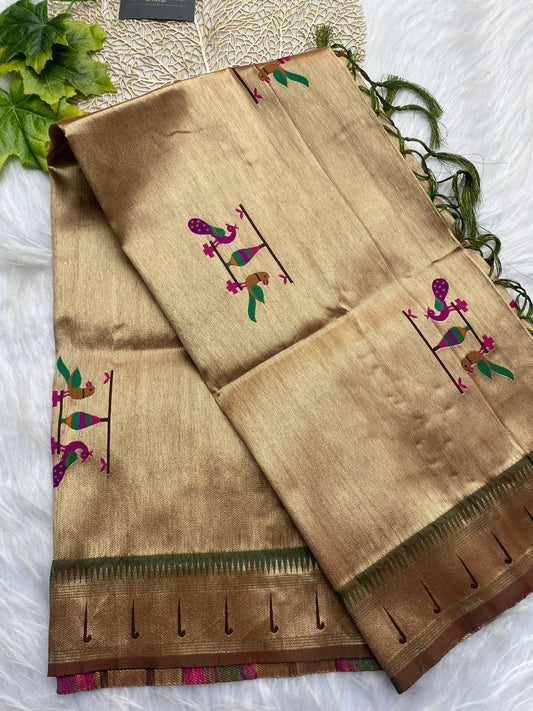 AD124- Golden paithani dupatta