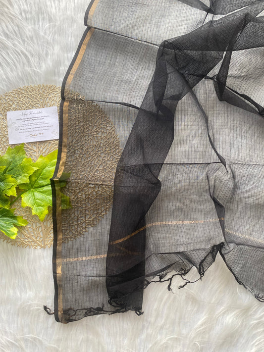 AD118 - Black kota doria dupatta