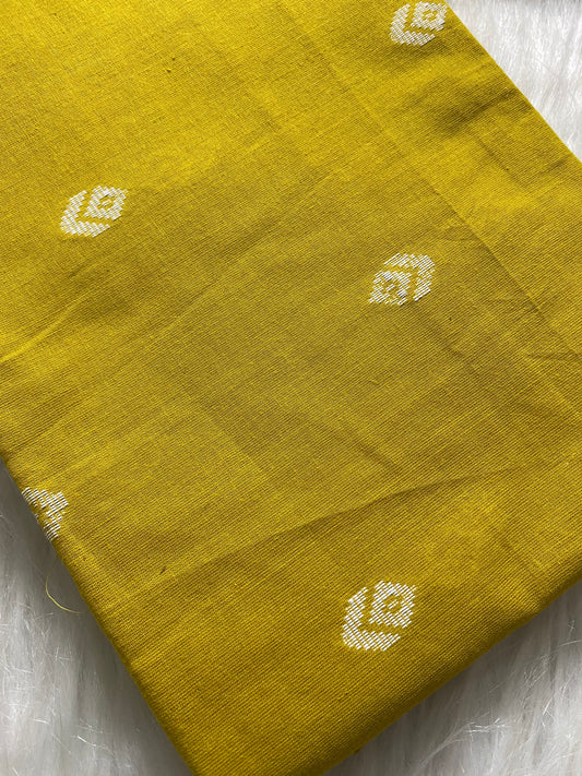 AC105- Cotton salwar with weaving butta - Mustard