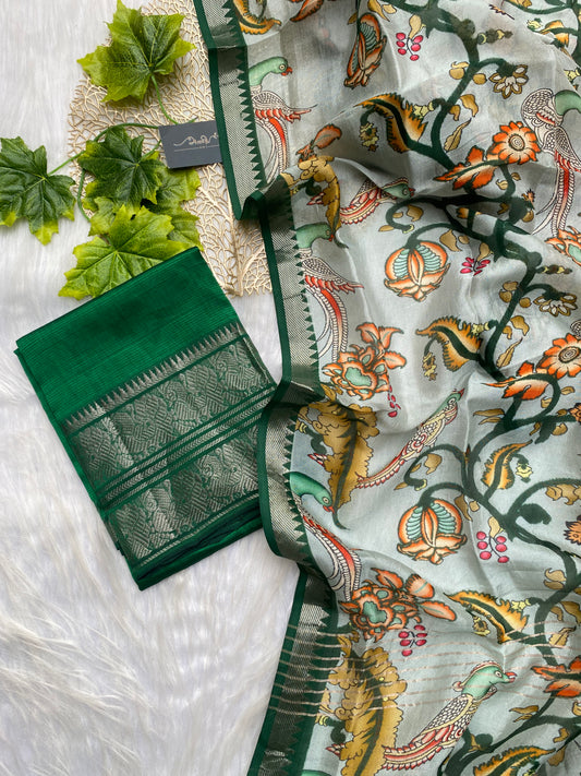 AMG102 - Green with Blue Mangalagiri Salwar
