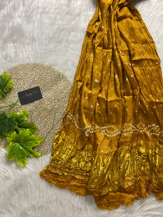 AD102 - Mustard Bandhej dupatta