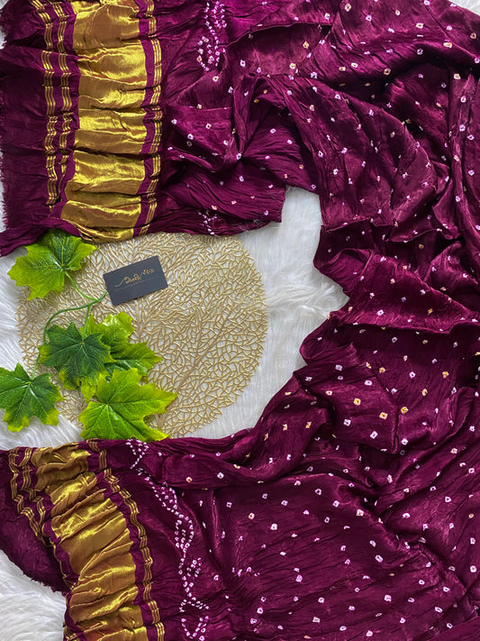 AD104 - Plum Bandhej dupatta
