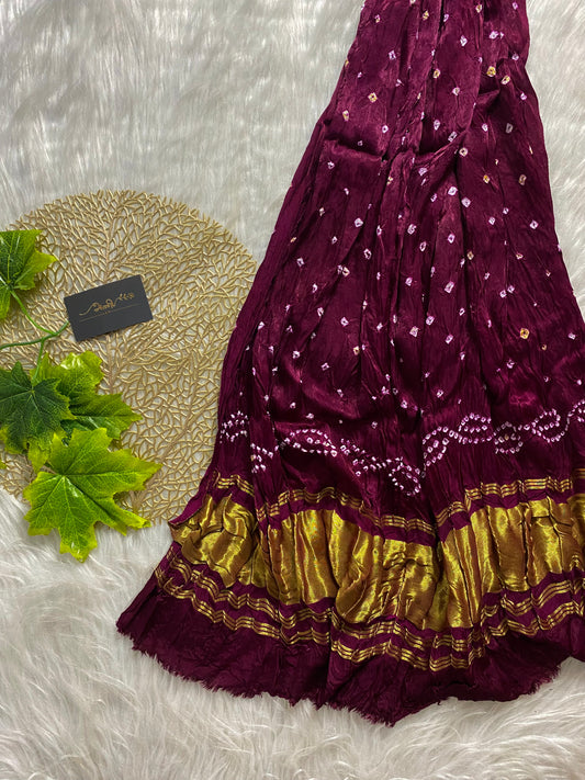 AD104 - Plum Bandhej dupatta