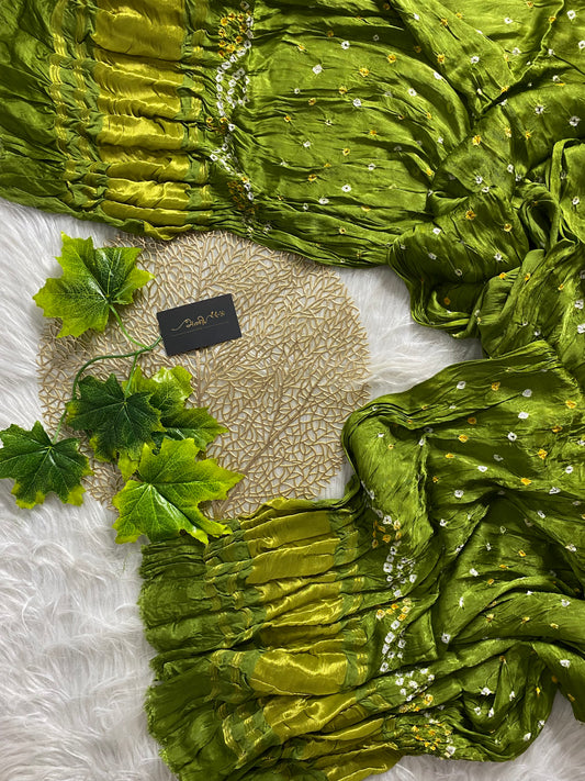 AD103 - Olive green Bandhej dupatta