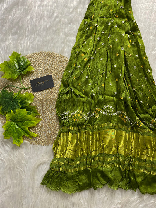 AD103 - Olive green Bandhej dupatta