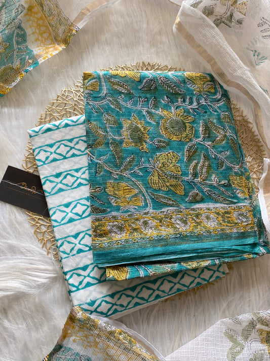 AKD105 - Kota doria - Teal Floral