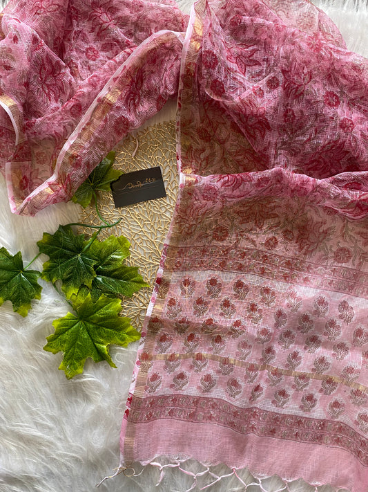 AD108 - Block printed kota doria dupatta