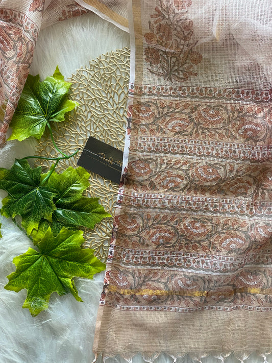 AD110 - Block printed kota doria dupatta