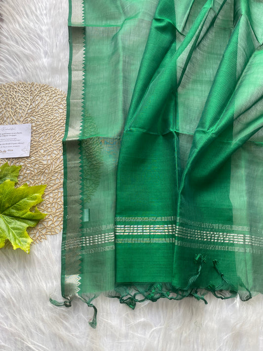 AD112 - Yellow Handloom Mangalagiri silk dupatta