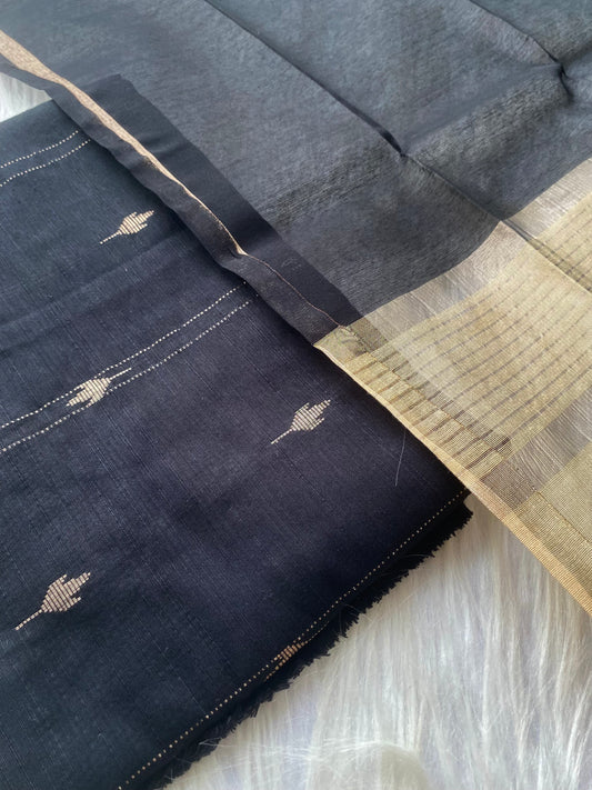 AR08: Raw silk 2 piece sets -Black