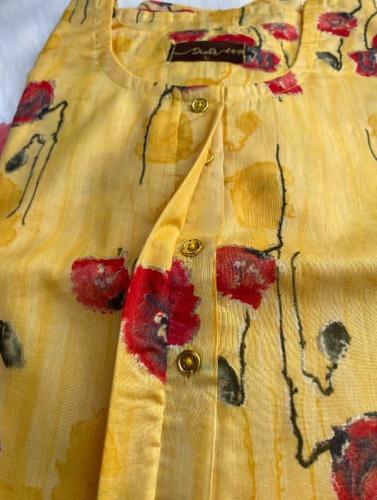 AK130 - Yellow floral mul cotton