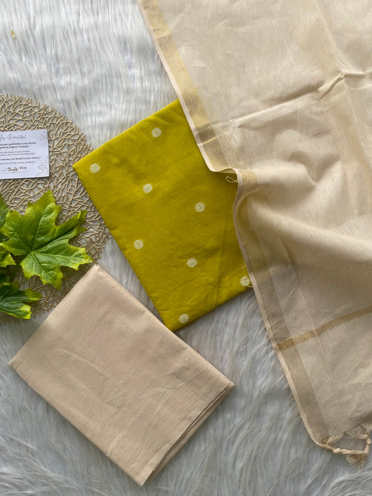 AC152- Lemon green south cotton salwar