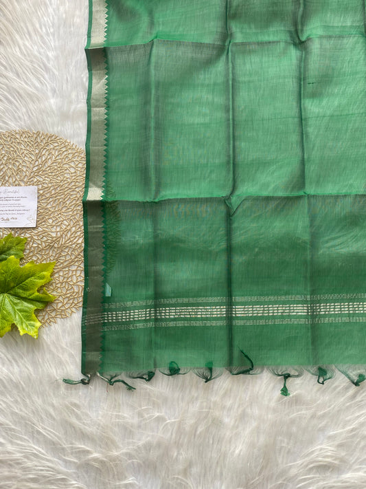 AD112 - Yellow Handloom Mangalagiri silk dupatta