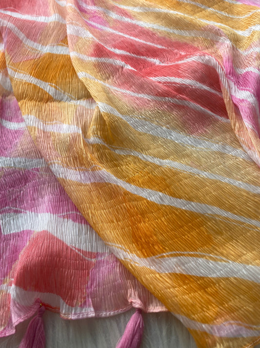 AD125 - Multi shade crush chiffon dupatta