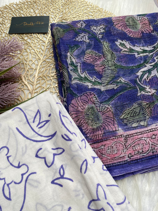 AKD113 - Kota doria - Blue floral