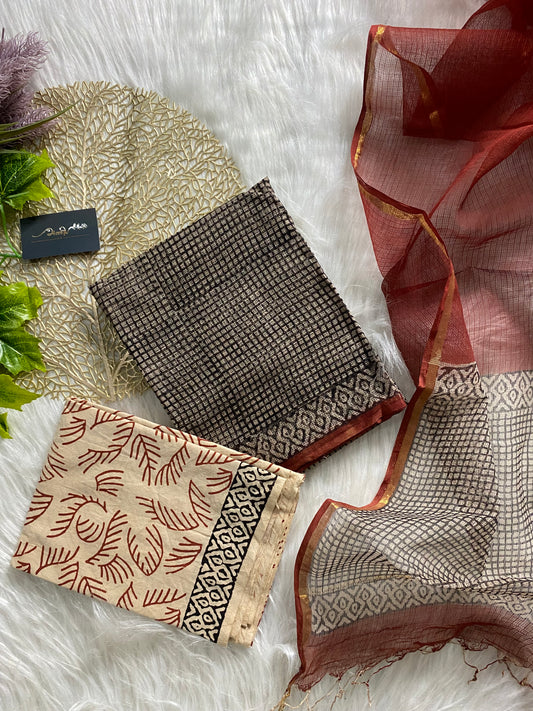 AKD117 - Kota doria - Black with white square