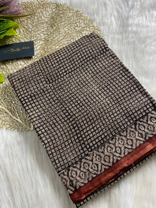 AKD117 - Kota doria - Black with white square