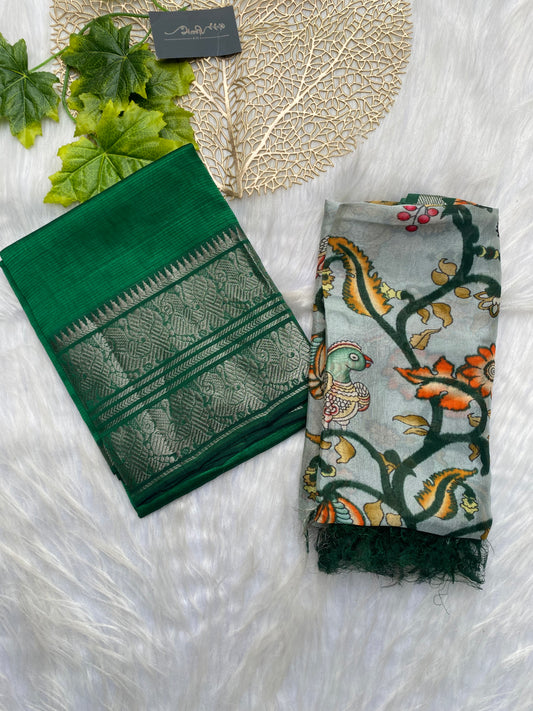 AMG102 - Green with Blue Mangalagiri Salwar