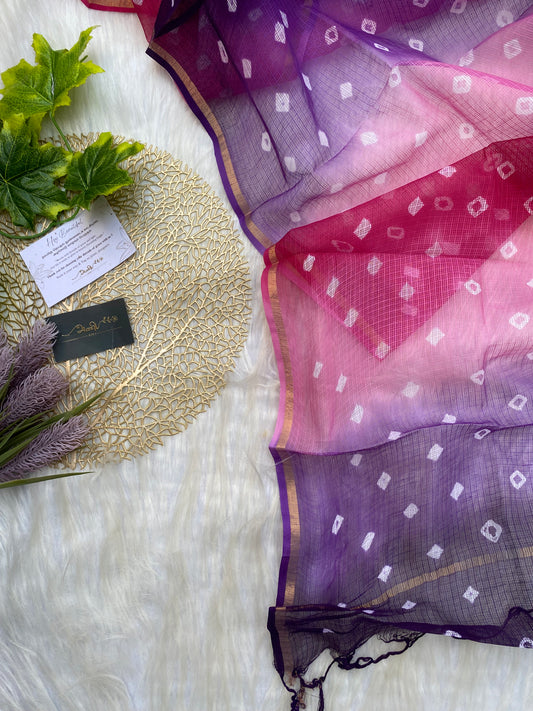 AKD134 - Embroidery Kota doria - Violet