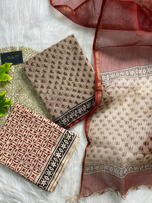 AKD139- Kota doria - beige lotus