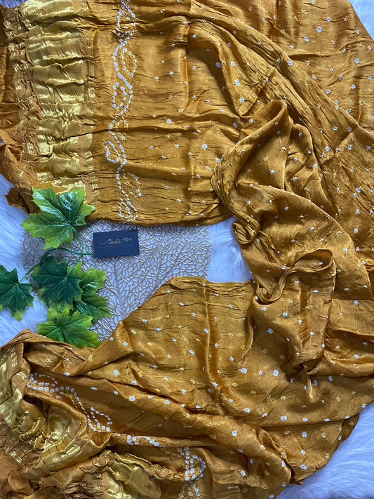 AD102 - Mustard Bandhej dupatta