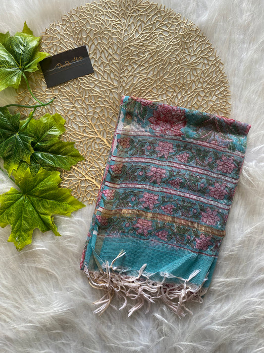 AD107 - Block printed kota doria dupatta