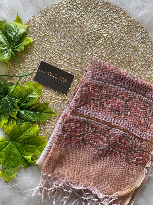 AD110 - Block printed kota doria dupatta