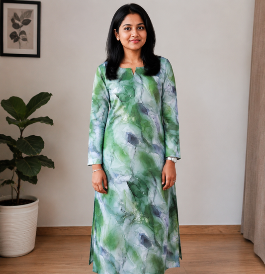AK142 - Marble printed modal silk kurti